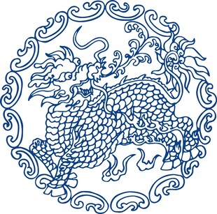 青花瓷龙纹图案