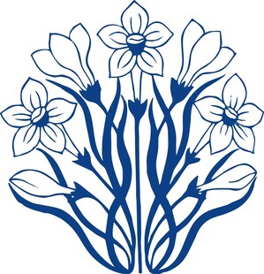 蓝白花卉图案设计