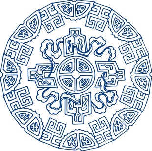 传统中式圆形花纹图案