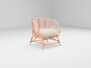 粉色藤编休闲椅