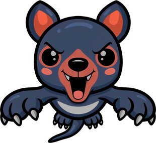 可爱卡通小恶魔犬形象