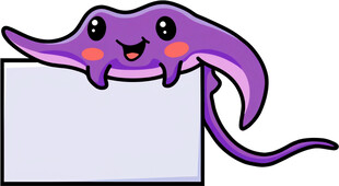 可爱卡通章鱼附于白板