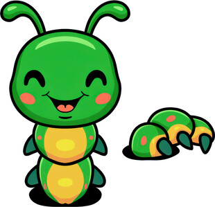 可爱卡通毛毛虫形象