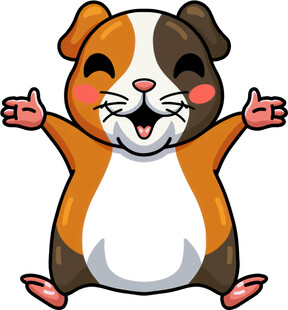 可爱仓鼠开心张开双臂