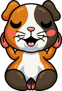 可爱三色小狗开心模样