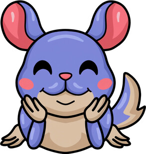 可爱紫鼠双手托腮卖萌