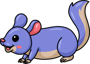 可爱蓝色松鼠卡通形象