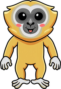 可爱黄色小猴卡通形象