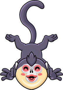 倒挂的可爱猴子形象