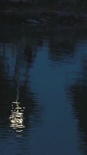 水面小船倒影静谧景象