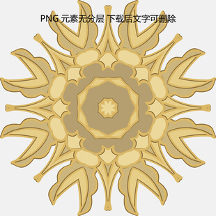 金色精美太阳花纹图案