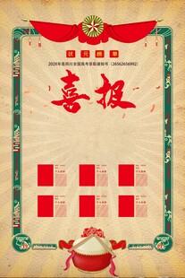喜庆中式喜报表彰模板