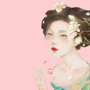 古风美人簪花图