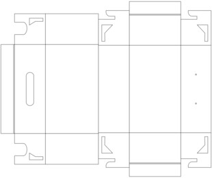 鞋盒刀版图 简约纸盒展开设计图
