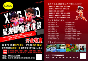 体育 武术馆 招生 彩页
