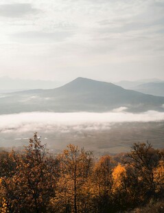 秋日山林云海美景