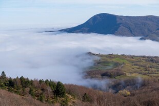 山间云海环绕的秀丽景致