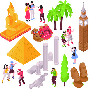 世界著名景点与游客