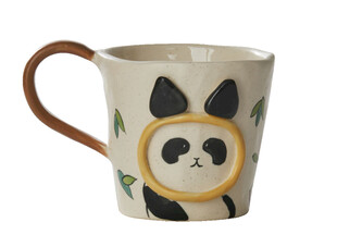 熊猫图案陶瓷水杯