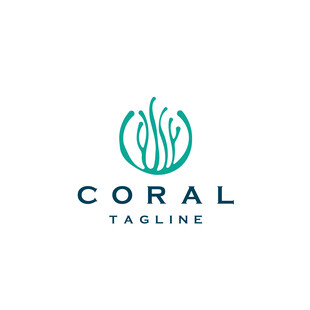 珊瑚主题简约标志设计