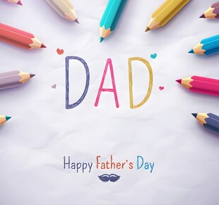父亲节彩色铅笔装饰贺卡