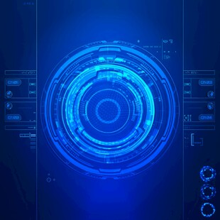 科技感蓝色圆形界面背景