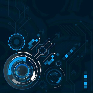 科技感蓝色虚拟界面元素