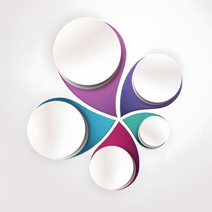 多彩圆形抽象几何图案