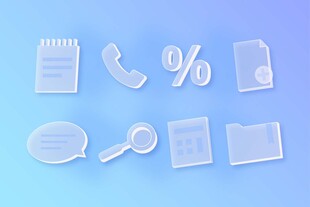 透明办公元素图标 