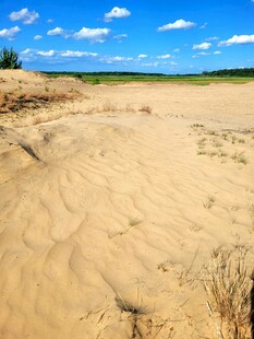 广袤沙地与蓝天景观