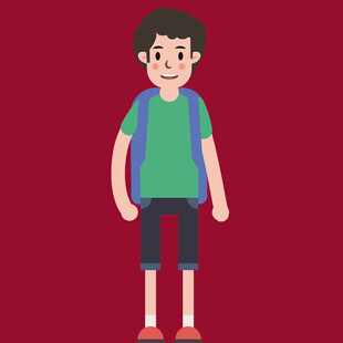 背着书包的少年