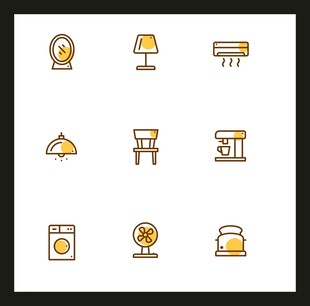 家居电器与家具图标集