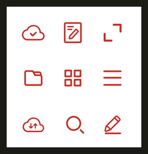 红色简约图标集合