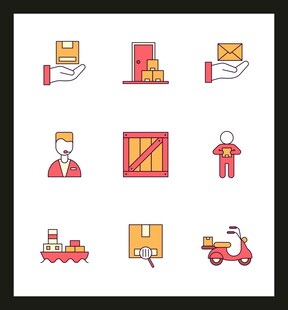 物流运输与配送图标集