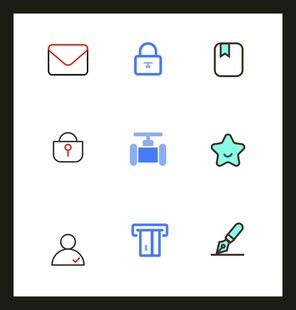 简洁线条图标集合