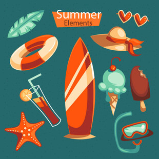 夏日海滩度假元素集合