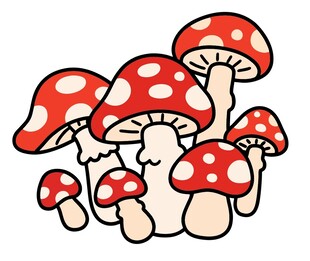 红色卡通蘑菇矢量图