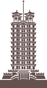中式塔楼建筑设计图