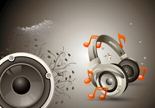 动感音乐设备与音符画面