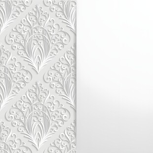 优雅白色花纹墙纸图案