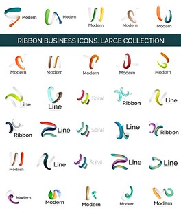 多样曲线图标集合