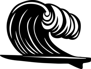 黑白海浪图案