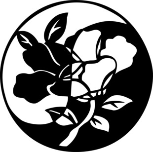 黑白玫瑰图案