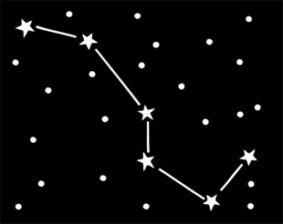 夜空中的猎户座星座