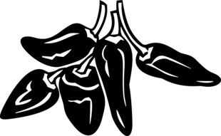 黑线条勾勒的辣椒图案
