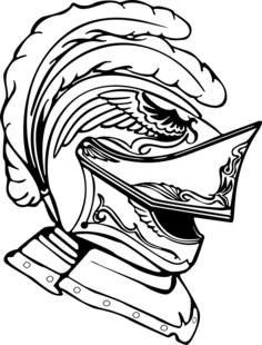 中世纪骑士头盔插画