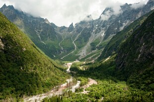 山谷间的翠绿美景