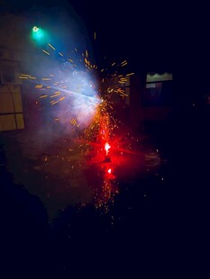 夜晚绚烂烟花绽放瞬间