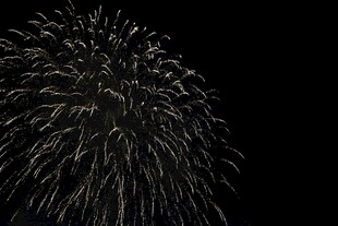 夜空中绚烂绽放的烟花