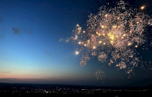 夜空绽放的绚烂烟花